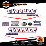 Kit Adesivi Motore Marino Fuoribordo Evinrude e-tec 200 cv - versione B