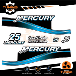 Kit Adesivi Motore Marino Fuoribordo Mercury 25 cv - versione Four Stroke BLU