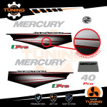 Kit de pegatinas para motores marinos Mercury 40 cv - versione PRO