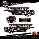 Kit de pegatinas para motores marinos Mercury 40 cv - versione XR Scacchi