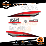 Kit d'autocollants pour moteur hors-bord Yamaha 75 Ch - 2 Tempi
