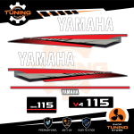 Kit Adesivi Motore Marino Fuoribordo Yamaha 115 cv - versione 2 Tempi V4