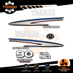 Kit de pegatinas para motores marinos Yamaha 90 cv - Four Stroke F90 Blanco