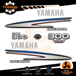 Kit d'autocollants pour moteur hors-bord Yamaha 300 Ch - Four Stroke F300 SILVER