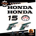 Outboard Marine Engine Stickers Decal Kit Honda 15 Hp Four Stroke - A