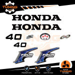 Outboard Marine Engine Stickers Decal Kit Honda 40 Hp Four Stroke - A