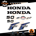 Kit d'autocollants pour moteur hors-bord Honda 50 Ch Four Stroke - A