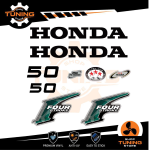 Outboard Marine Engine Stickers Decal Kit Honda 50 Hp Four Stroke - C