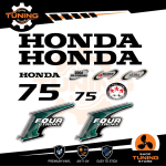 Kit d'autocollants pour moteur hors-bord Honda 75 Ch Four Stroke - A