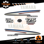 Outboard Marine Engine Stickers Kit Yamaha 175 Hp - Four Stroke F175 SILVER