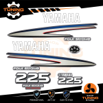 Outboard Marine Engine Stickers Kit Yamaha 225 Hp - Four Stroke F225 White