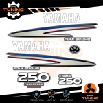 Outboard Marine Engine Stickers Kit Yamaha 250 Hp - Four Stroke F250 White