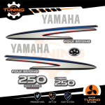 Outboard Marine Engine Stickers Kit Yamaha 250 Hp - Four Stroke F250 SILVER