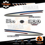 Kit d'autocollants pour moteur hors-bord Yamaha 300 Ch Four Stroke F300 Blanche