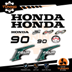 Outboard Marine Engine Stickers Decal Kit Honda 90 Hp Four Stroke - A