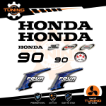 Kit d'autocollants pour moteur hors-bord Honda 90 Ch Four Stroke - B