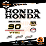 Outboard Marine Engine Stickers Decal Kit Honda 90 Hp Four Stroke - V-Tec