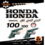 Kit de pegatinas para motores marinos Honda 100 cv Four Stroke - A