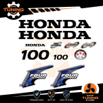 Kit Adesivi Motore Marino Fuoribordo Honda 100 cv Four Stroke - versione B