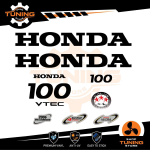 Outboard Marine Engine Stickers Decal Kit Honda 100 Hp Four Stroke - V-Tec