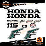 Kit Adesivi Motore Marino Fuoribordo Honda 115 cv Four Stroke - versione A