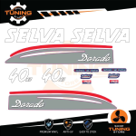 Kit d'autocollants pour moteur hors-bord Selva 40 Ch XS - Dorado blanche