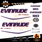 Kit Adesivi Motore Marino Fuoribordo Evinrude e-tec 90 cv - versione D