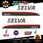 Outboard Marine Engine Stickers Kit Selva 4 Hp - Oyster Grey