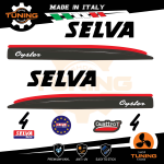 Outboard Marine Engine Stickers Kit Selva 4 Hp - Oyster Black
