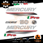 Outboard Marine Engine Stickers Kit Mercury 50 Hp - Four Stroke PRO