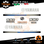 Kit d'autocollants pour moteur hors-bord Yamaha 100 Ch - Four Stroke