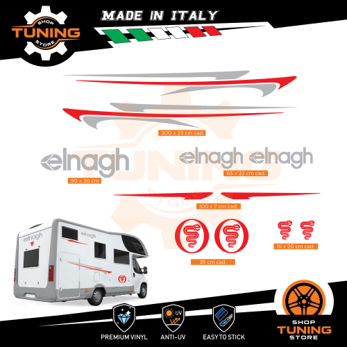 Prodotto: Kit-Camper_Elnagh_M - Kit Decalcomanie Adesivi Stickers Camper  Elnagh - versione M - STS