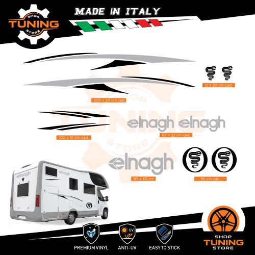 Prodotto: Kit-Camper_Elnagh_M - Kit Decalcomanie Adesivi Stickers