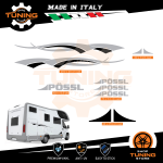 Kit Decalcomanie Adesivi Stickers Camper Possl - versione H