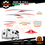 Kit Decalcomanie Adesivi Stickers Camper Possl - versione P