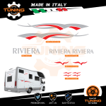Kit Decalcomanie Adesivi Stickers Camper Riviera - versione P