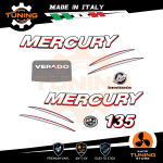 Outboard Marine Engine Stickers Kit Mercury 135 cv - Verado Super Charger