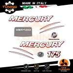 Outboard Marine Engine Stickers Kit Mercury 175 cv - Verado Super Charger