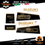 Kit Adesivi Motore Marino Fuoribordo Suzuki 20 cv - 2T Oil Injection