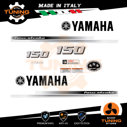 Prodotto: Yamaha_150_FourStroke - Kit Adesivi Motore Marino Fuoribordo  Yamaha 150 cv - Four Stroke F150D - STS