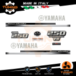 Kit Adesivi Motore Marino Fuoribordo Yamaha 250 cv - Four Stroke F200D V6 Silver