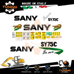 Kit Adesivi Mezzi da Lavoro Sany escavatore SY75C-9