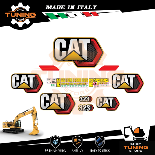 Arbeit bedeutet Klebekit Caterpillar Bagger 323_stage_V